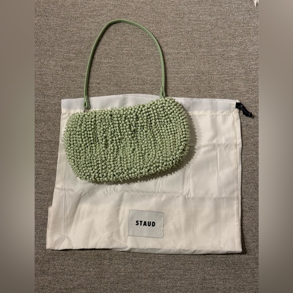 STAUD Beaded Bean Convertible Bag in Matcha Green with Dust Bag - Picture 3 of 9